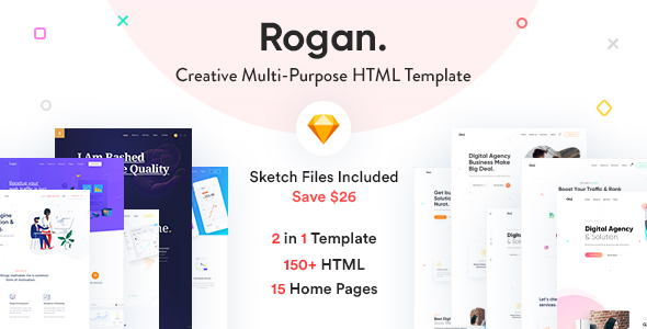 Exceptional Rogan - Creative Multipurpose HTML + RTL template