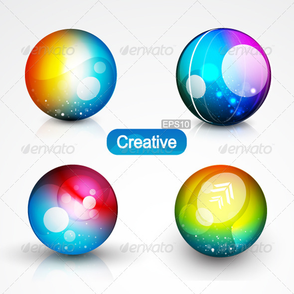 Color Glass Spheres - Decorative Symbols Decorative