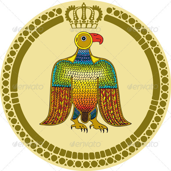 Eagle Round Emblem - Animals Characters
