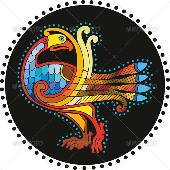 Motley Bird Circle Isolated