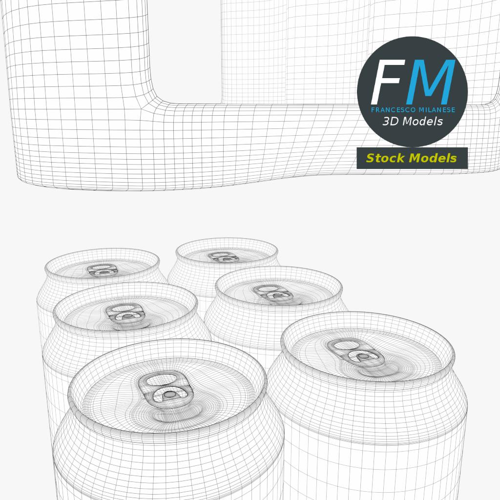 Pack of six tall soda cans by 3DOcean