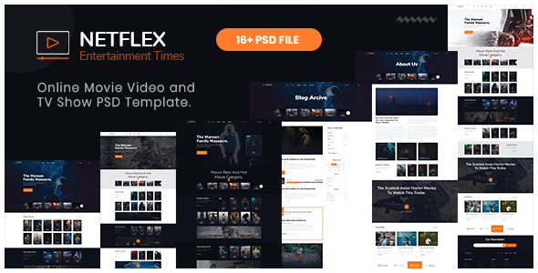 Netflex – Online Movie,Vedio and TV Show PSD Template