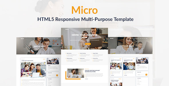 Exceptional Micro - HTML5 Responsive Multi-Purpose Template