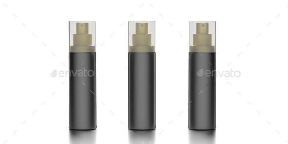 Blank cosmetic spray isolated on white background. 3d illustration
