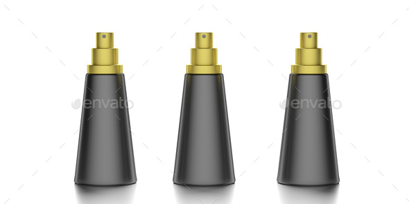 Blank cosmetic spray isolated on white background. 3d illustration