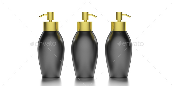 Blank cosmetic pump bottle isolated on white background. 3d illustration