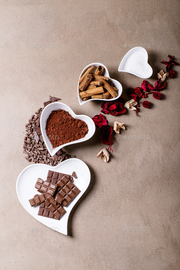 Saint valentine's day ceramic plates - Stock Photo - Images
