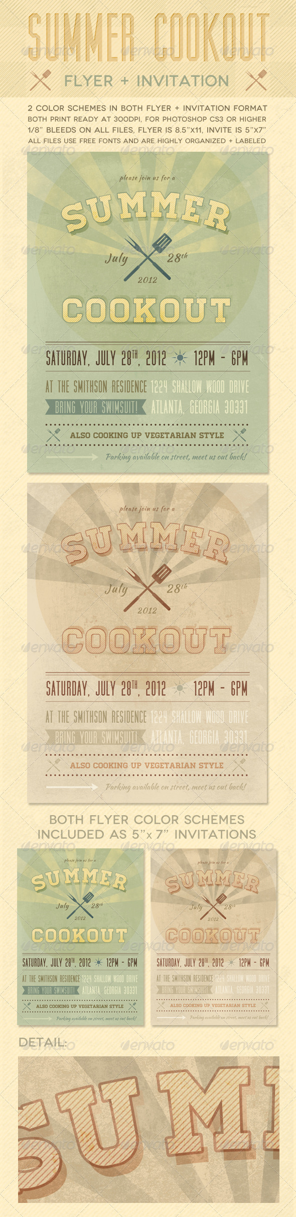 Summer Cookout Flyer + Invite - Events Flyers