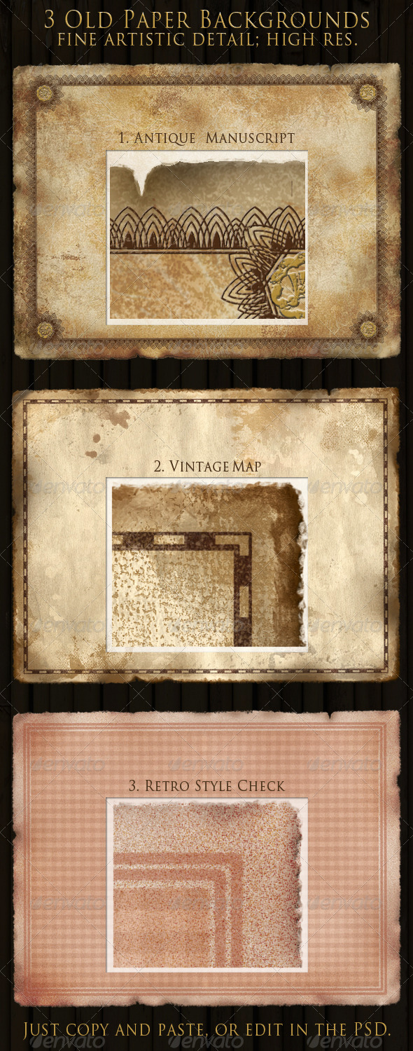 Antique, Vintage & Retro Paper Backgrounds