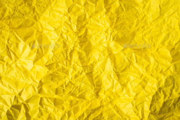 Yellow crumpled paper background Stock Photo by kenishirotie | PhotoDune