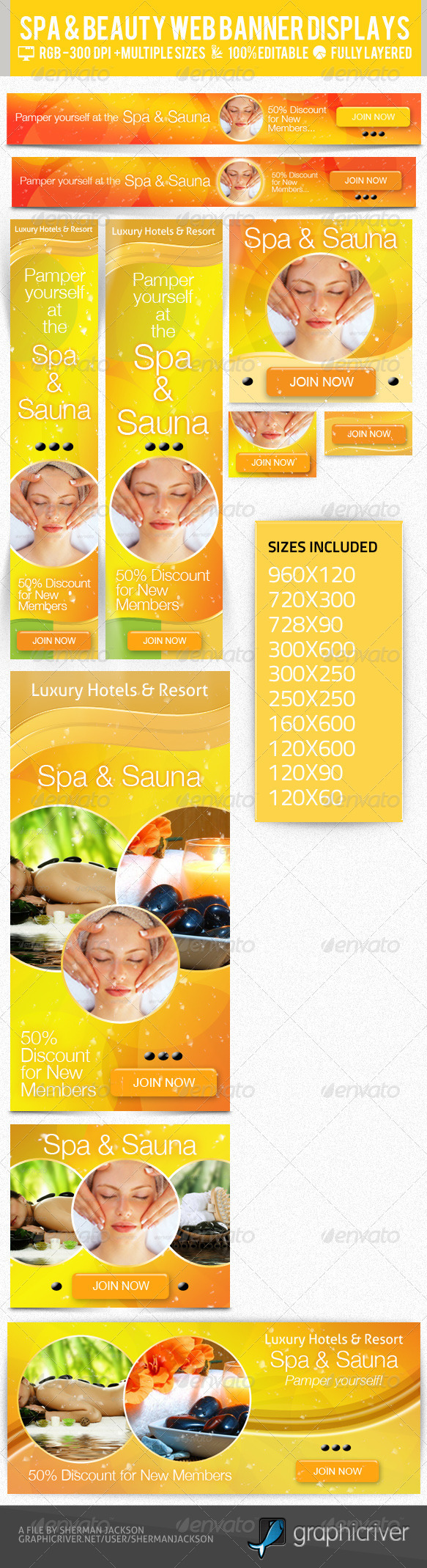 Beauty & Spa Web Banner & Ad Kit - PSD Templates - Banners & Ads Web Elements