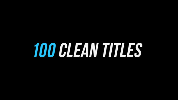 100 Clean Titles │ After Effects Version