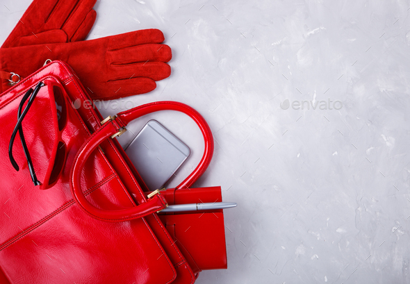 Still life of fashion woman red color - Stock Photo - Images