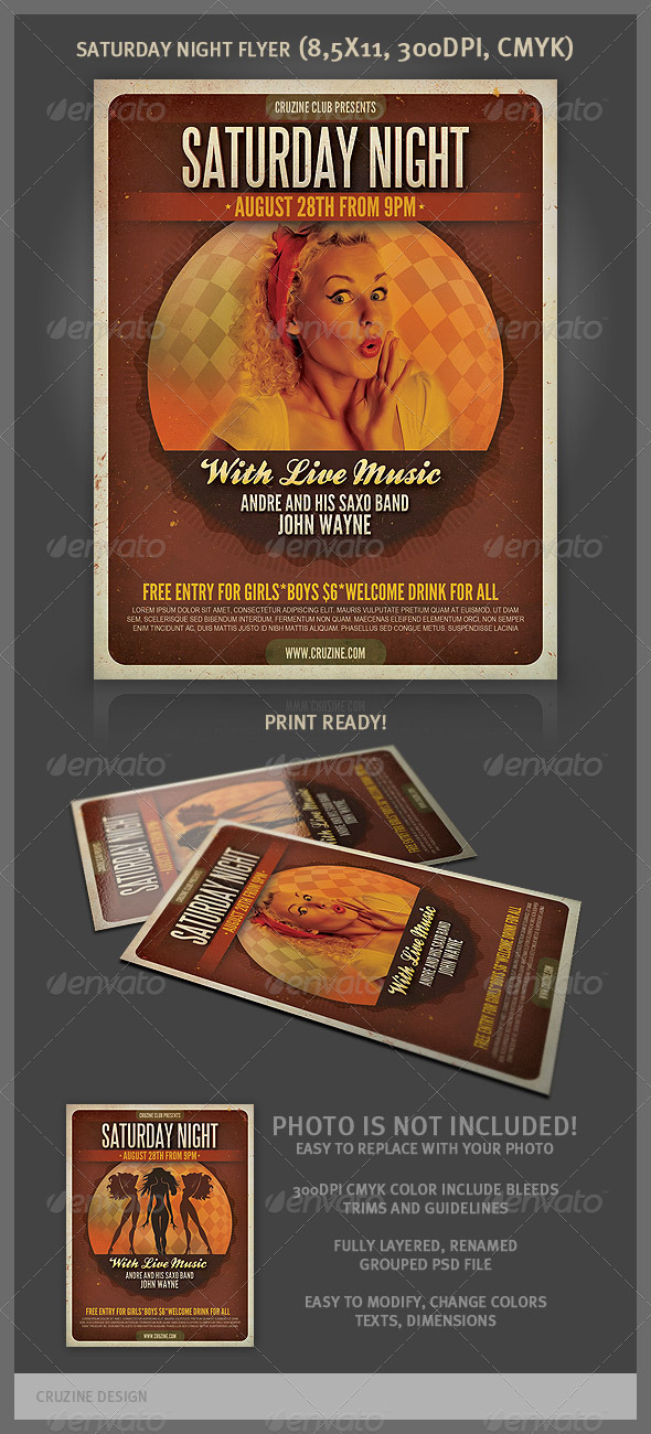 Saturday Night Flyer - Events Flyers