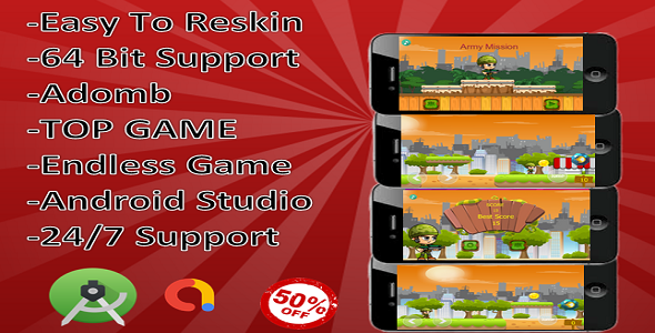 Army Mission  (Complete game android+Developer account transfer+ Admob ads placement for Earning)