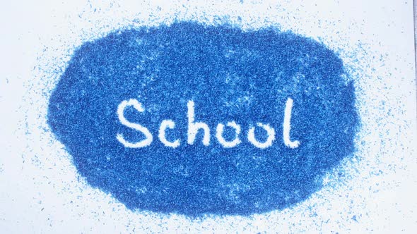 Indian Hand Writes On Blue School