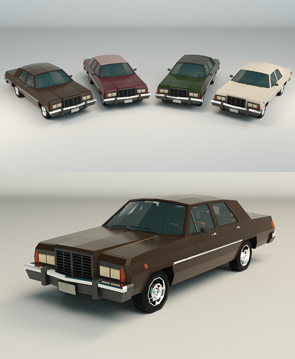 Low Poly Sedan - 3Docean 25573184