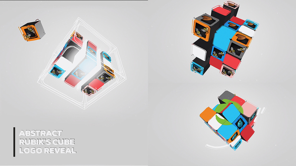 Abstract Rubiks Cube Logo Reveal