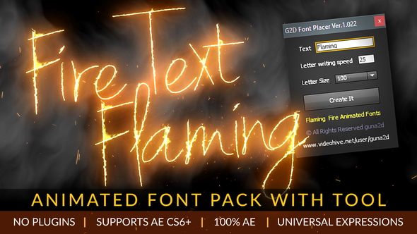 Fire Text Flaming Animated Font Pack with Tool