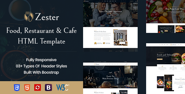 Fabulous Zester - Restaurant and Cafe HTML5 Template