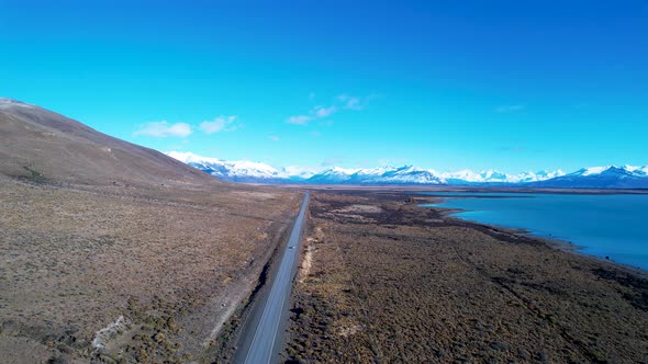 Patagonia landscape. Famous city of El Calafate at Patagonia Argentina alt