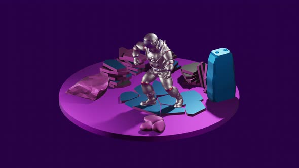 Astronaut standing pose on the moon alt