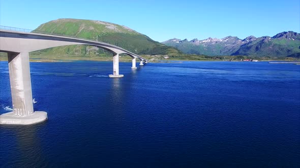 Gimsoystraumen bridge on Lofoten islands