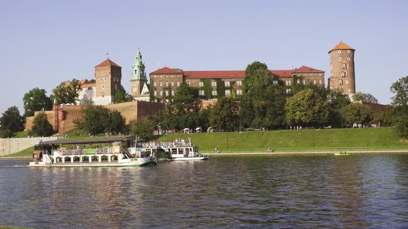 Krakow, Poland. Wawel Royal Castle and Cathedral, Vistula River