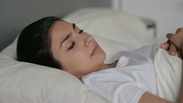 Indian Woman Sleeping in Bed  alt