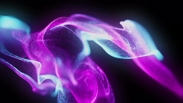 Blue And Violet Buoyancy Fluid Particles Background 4k