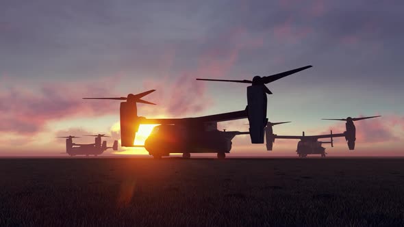 Helicopters At Sunset alt