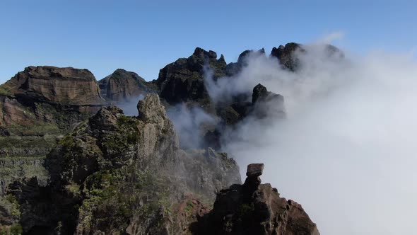 Aerial view of Pico do Arieiro, Madeira, Portugal alt