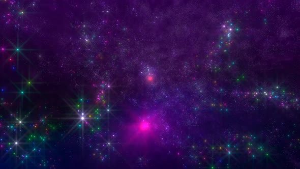 Colorful Galaxy Space Travel Stars Moving Loop Background