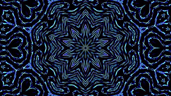 Bright abstract light governing blue color, kaleidoscope alt
