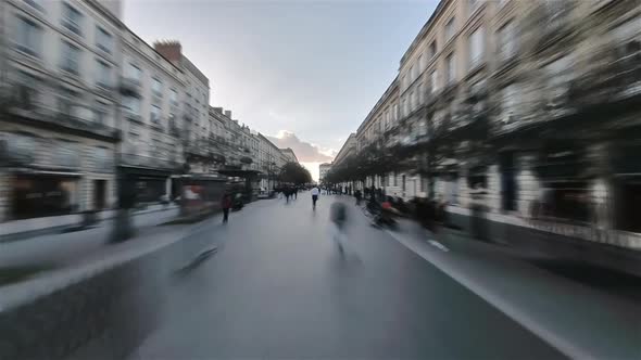 Bordeaux France Hyperlapse First Person Hyperlapse of the Pedestrian Streets of the National Opera