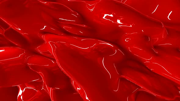 Red Plastic Paint Fluid Looping Background
