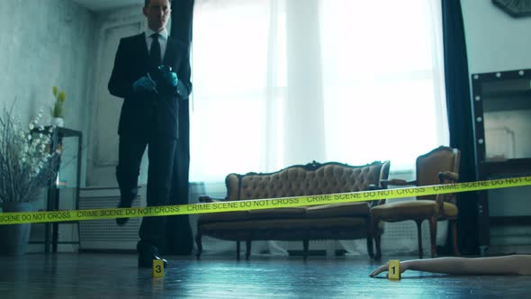 Closeup of a Crime Scene in a Deceased Person's Home. alt