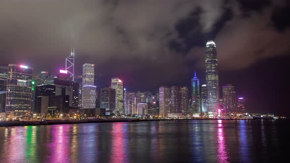 Timelapse Flashing Hong Kong Buildings and Skyscrapers alt