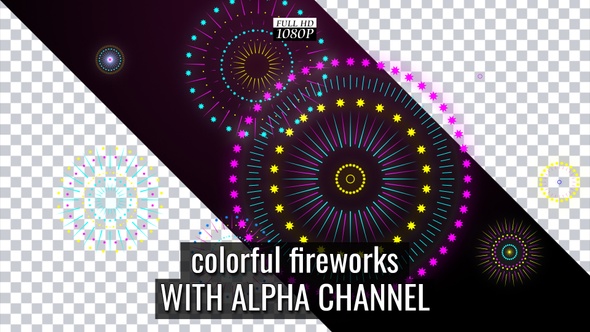 Colorful Fireworks (With Alpha)
