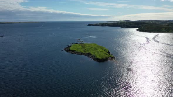 Aerial View of an Island By Bruckless in County Donegal - Ireland alt