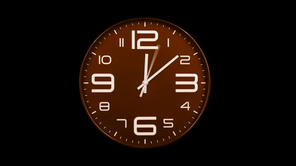 Modern Orange Clock Face Moving Fast Forward