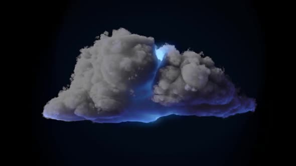 3D animation Lightning Bolts In The Cloud . thunder and lightning vfx