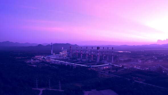 Beautiful Landscape in the morning time with fog and background Mae moh coal power plant