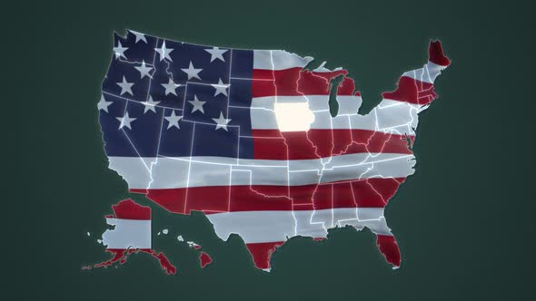 2D Map of the United States, Motion Graphics | VideoHive