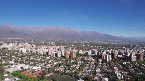 Drone View Over Santiago de Chile, Capital of Chile. 4K.