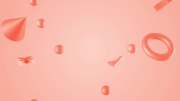 Geometric Shapes Abstract Red Background Animation