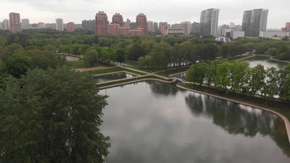 Festival Ponds in Park Druzhby of Levoberezhnyy District of Moscow Russia