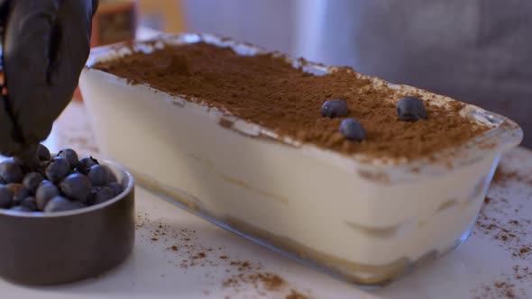 Decoration Of Cake With Blueberries alt