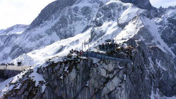 Aerial Shot of AlpspiX viewing platform in Zugspitz region alt