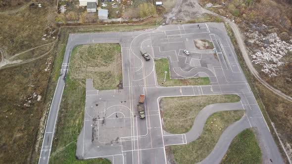 Aerial View of Circuit with Training Cars alt
